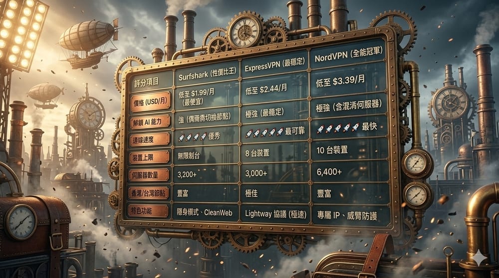 2026 港台 VPN 終極評測:AI 變現者的必備「翻牆」與「加速」指南